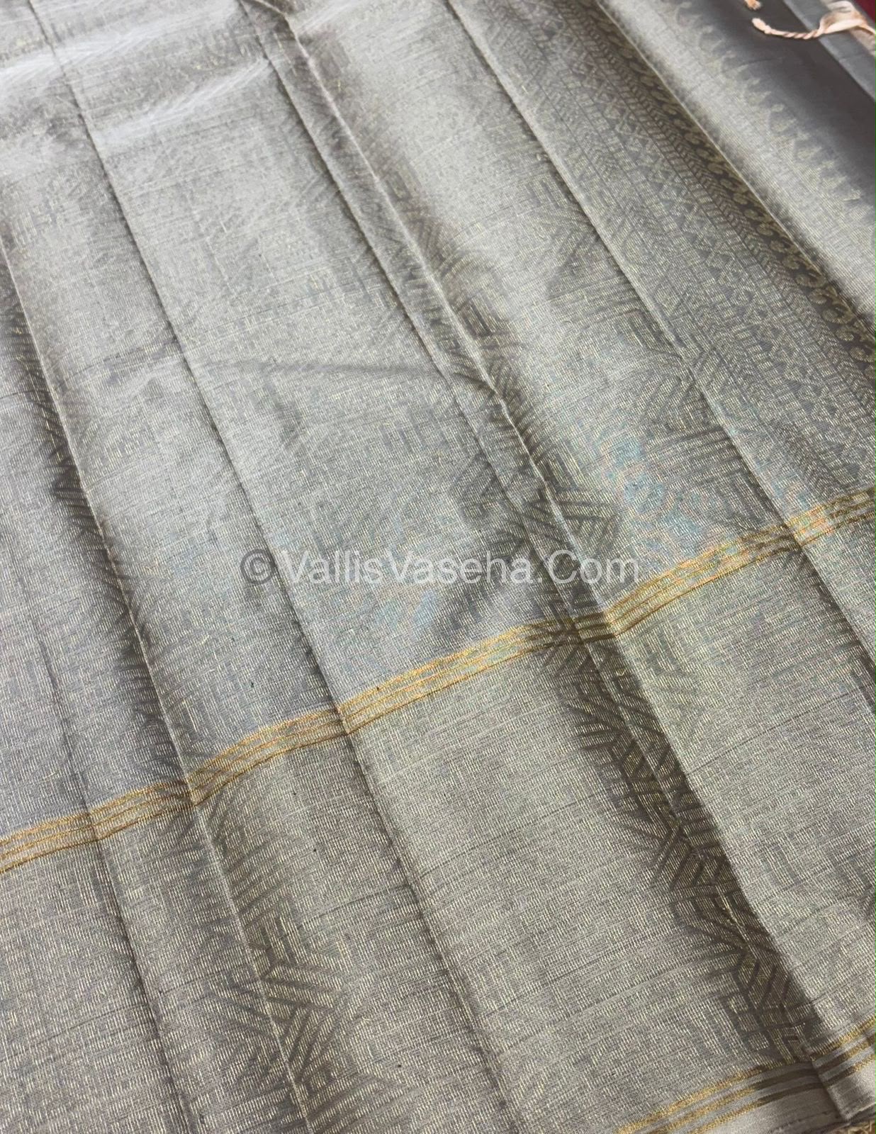 Half Mix - Pure Soft Silk Saree - Long Retta Petta Border with Butta - VVPSS076