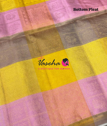 Pure Soft Silk Saree - Partly Pallu -  Half & Half Saree - VVPSS088