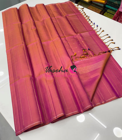 Pure Soft Silk Saree  - Peach Shade - VVPSS151