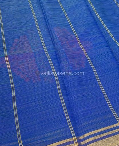 Mixed Cotton Saree | Peach And Blue| Happy sale | 30% less  - VVHS005