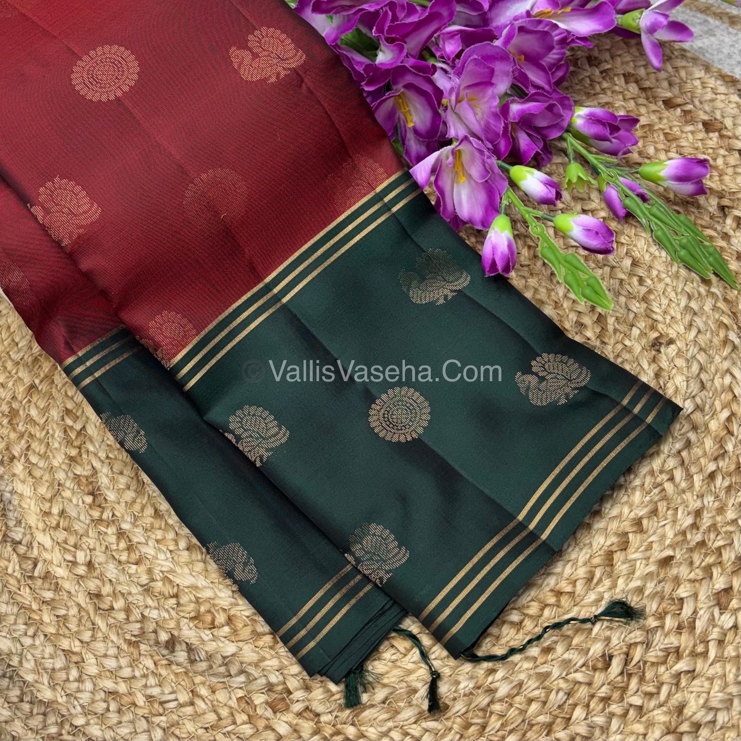 Half Mix - Pure Soft Silk Saree - Long Retta Petta Border with Butta - VVPSS050