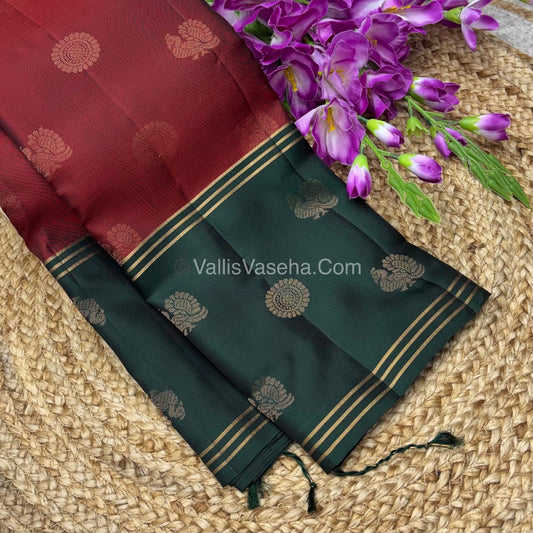 Half Mix - Pure Soft Silk Saree - Long Retta Petta Border with Butta - VVPSS050