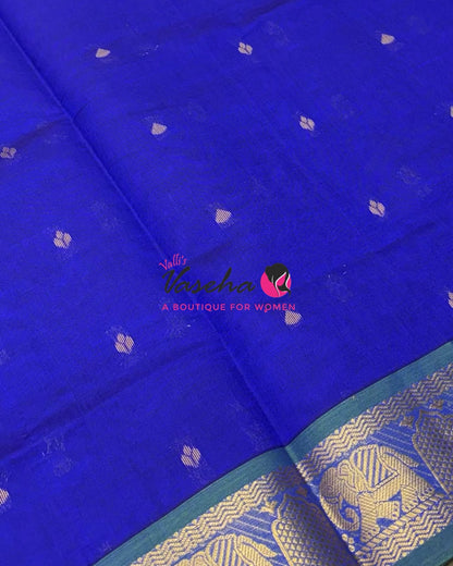 Semi Silk Cotton Saree | Small Leaf Butta Design |VVSSC010