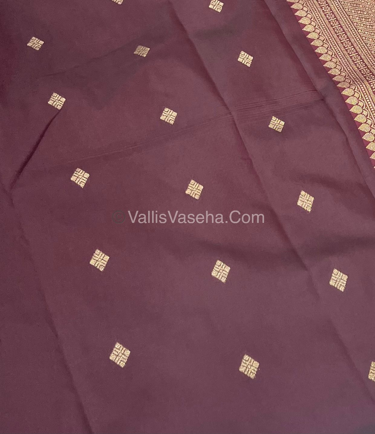 Semi Kanchi Silk - Rust Orange & Wine Brown Shade  - VVSKS004