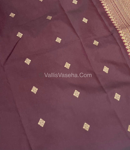 Semi Kanchi Silk - Rust Orange & Wine Brown Shade  - VVSKS004