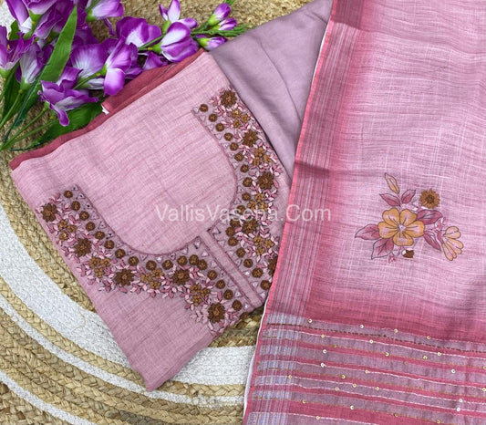Tissue Linen Salwar Material  | VVUSM009