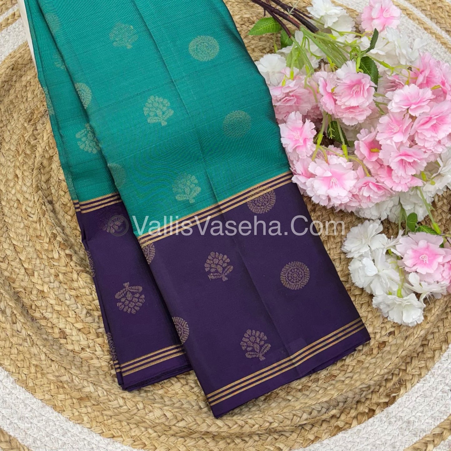 Half Mix - Pure Soft Silk Saree - Long Retta Petta Border with Butta - VVPSS075