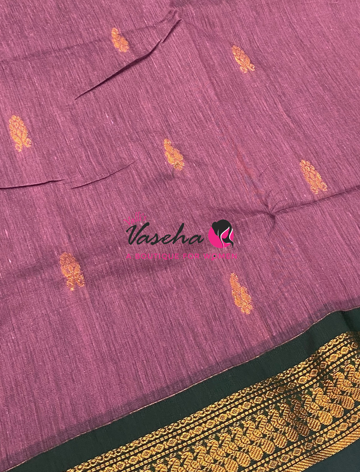 Kalyani Cotton Saree - Purple With Green Shade - VVKC002