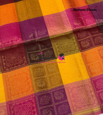 Pure Soft Silk Saree - Partly Pallu -  Half & Half Saree - VVPSS088