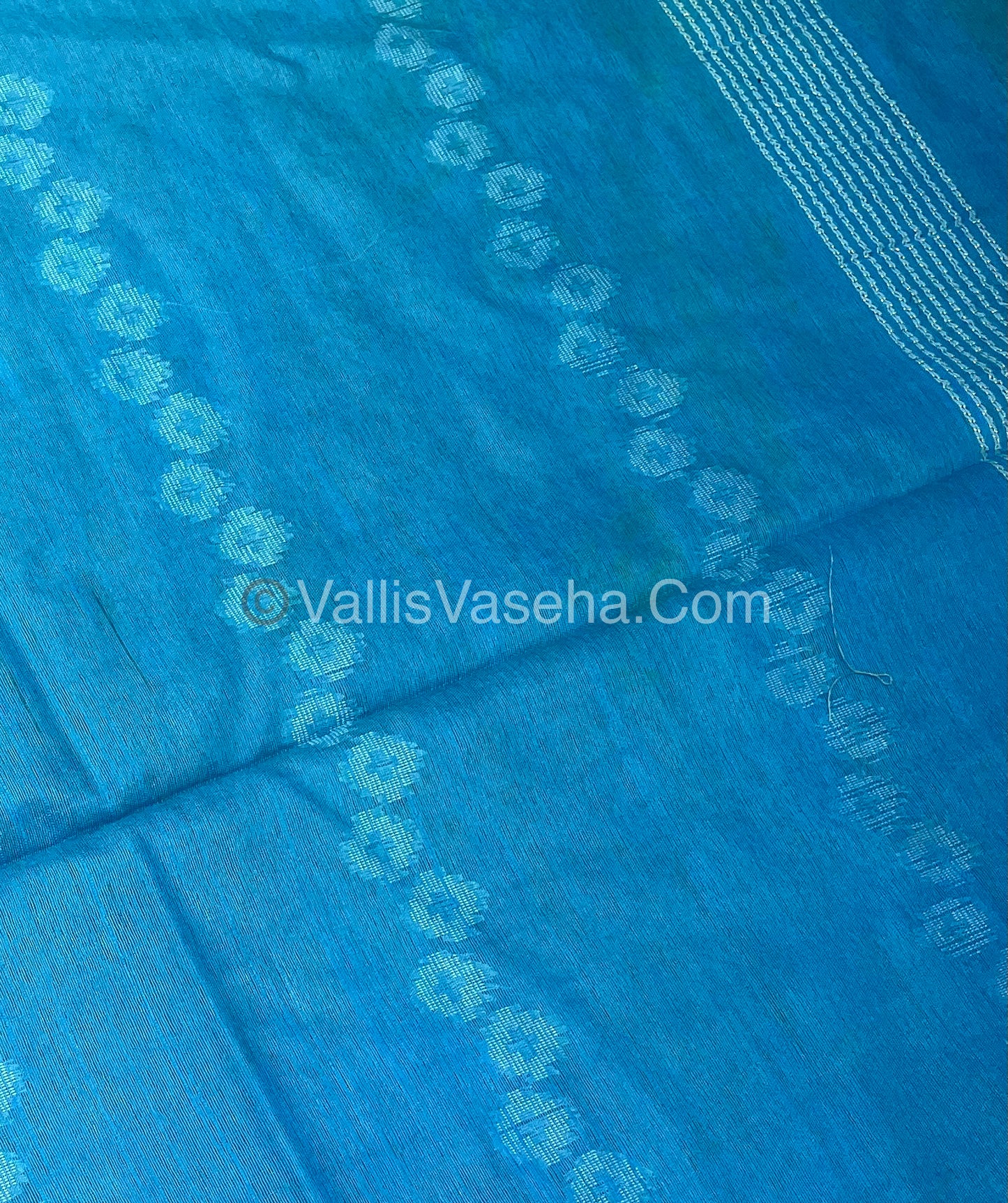 Bhagalpuri Silk - Green With Blue- VVBS007