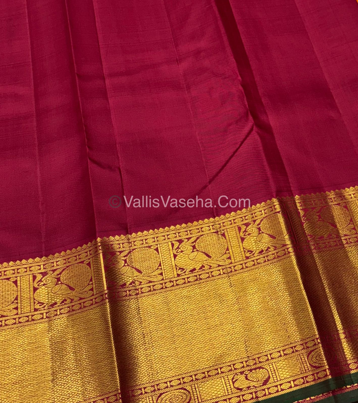 Pure Vintage Korvai Kanchipuram Silk Saree - Mango Yellow & Maroon Combo - VVPS038