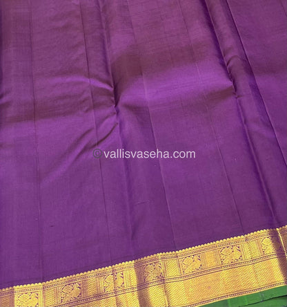 Pure Kanchipuram Silk Saree - Onion Pinkish Gold & Wine Combo - VVPS014