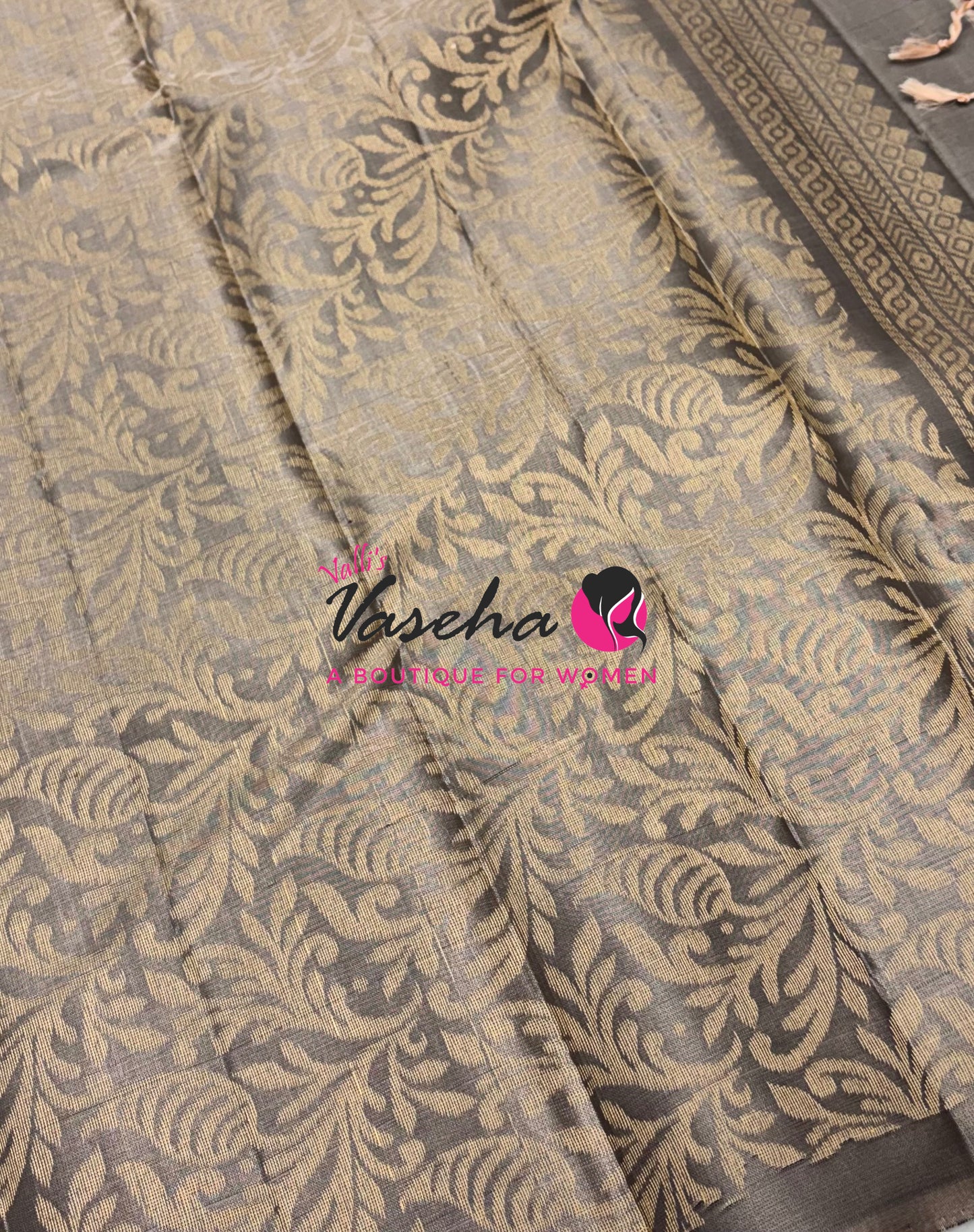 Half Mixed  Soft Silk Saree - Green & Grey - VVPSS073