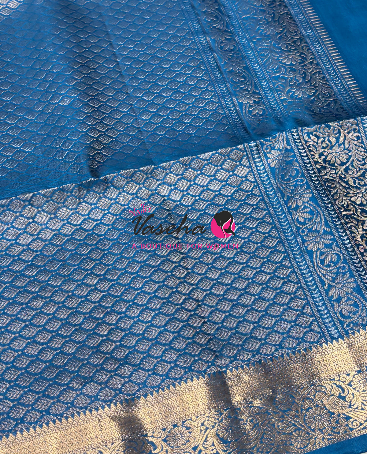 Pure Soft Silk Saree - Kanchi Border - Ramar Blue Shade  -  VVPSS033
