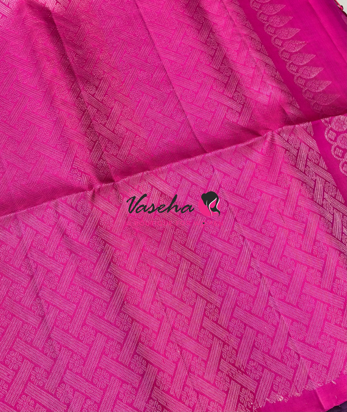 Pure Soft Silk Saree  - Purple With Pink Combo - VVPSS139