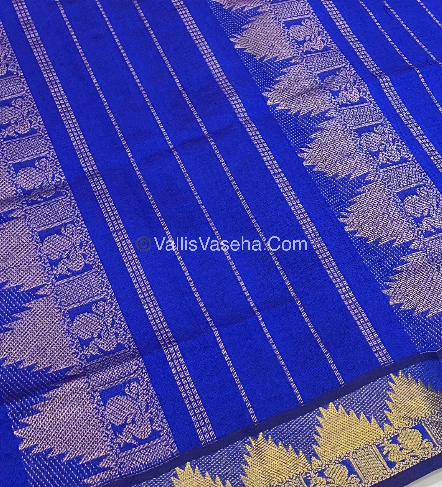 20% Offer |Semi Silk Cotton Saree |Dark Purple With Blue Shade |VVSSC002
