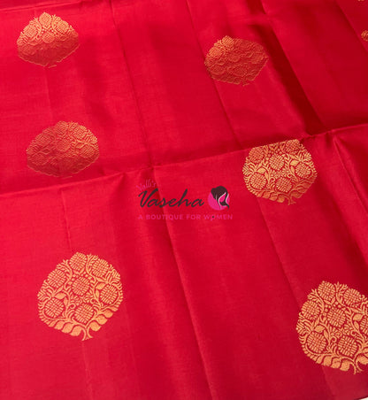 Pure Soft Silk Saree - Border Less - Red Shade - VVPSS078