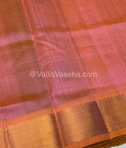 Pure Silk Cotton Saree - Mayil & Chakkaram Design - Maroon With Peach Shade - VVMC002