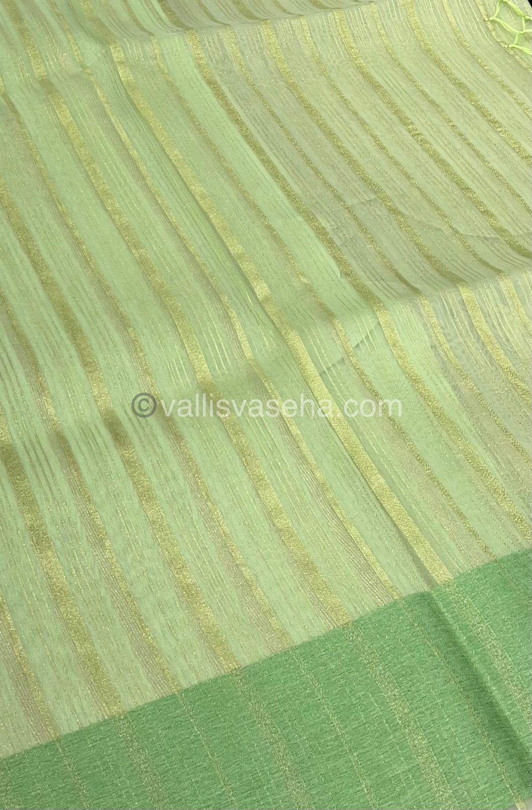 Organza Saree - Light Green Shade   - VVOS001