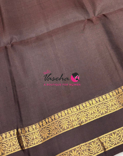 Pure Soft Silk Saree  - Green & Brown Combo - VVPSS152