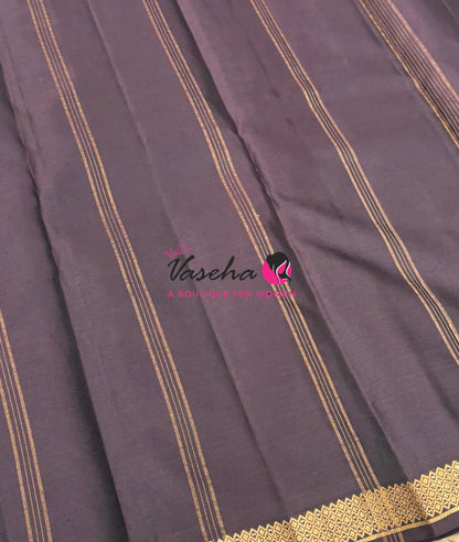 Pure Soft Silk Saree  -  Pink With Wine Brown Combo - VVPSS146