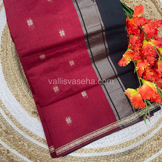 Semi Maheshwari Silk Cotton Saree - VVMSC006