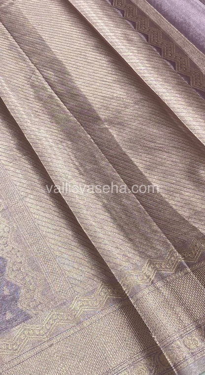 Semi Bridal Tissue Sarees - Light Lilac mixed Pink Shade - VVSBT002