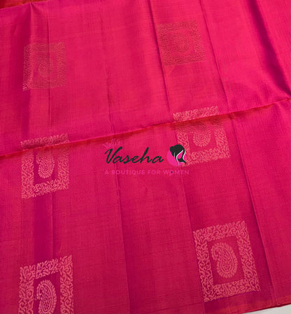 Pure Soft Silk Saree  - Border Less  -Peachish Pink Shade - VVPSS100