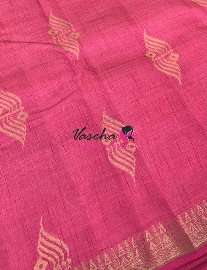 Semi Tussar Silk Saree | Peach Shade |VVSTS072