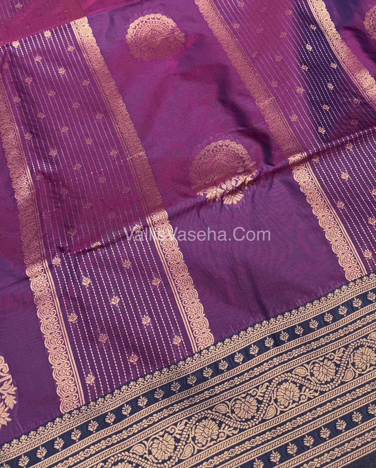 Semi Soft Silk - Violet With Blue Shade -VVSSS031 - 5