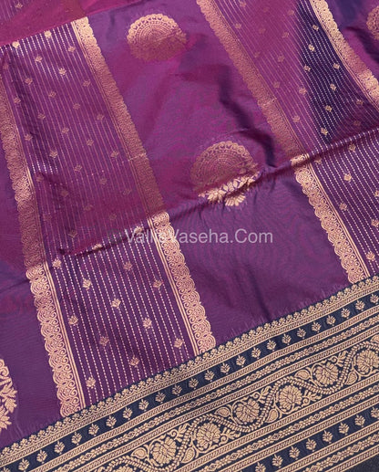 Semi Soft Silk - Violet With Blue Shade -VVSSS031 - 5
