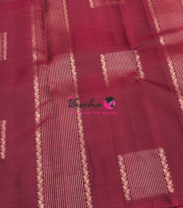 Pure Kanchipuram Silk Saree - Maroon Shade - VVPS054