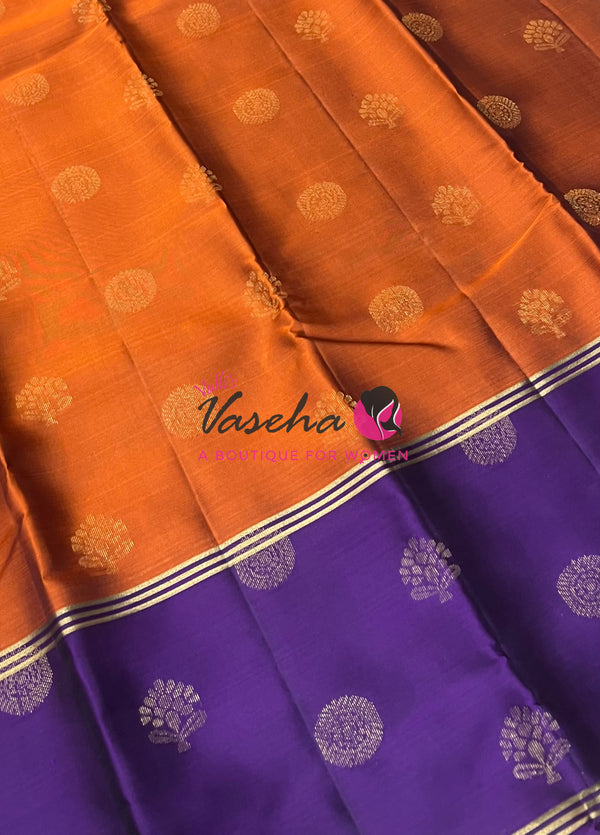 Half Mix - Pure Soft Silk Saree - Long Retta Petta Border with Butta - VVPSS084