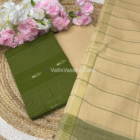 Salwar Material - Pure Cotton - Jacquard Design Set  - VVUSM008