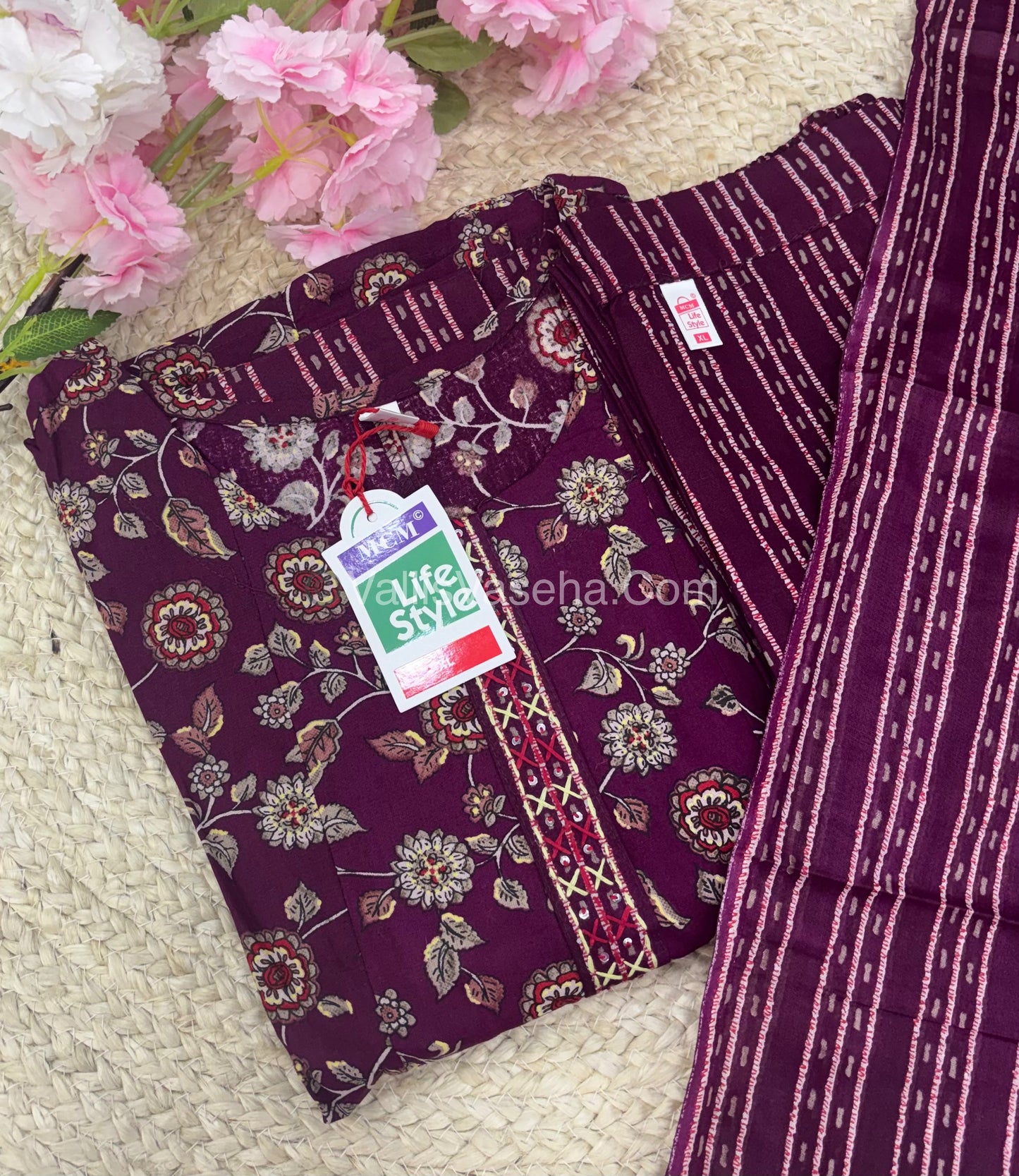 Ready Made - Anarkali - Salwar, Kameez & Duppatta(3pc)- Printed Cotton - VVAS006