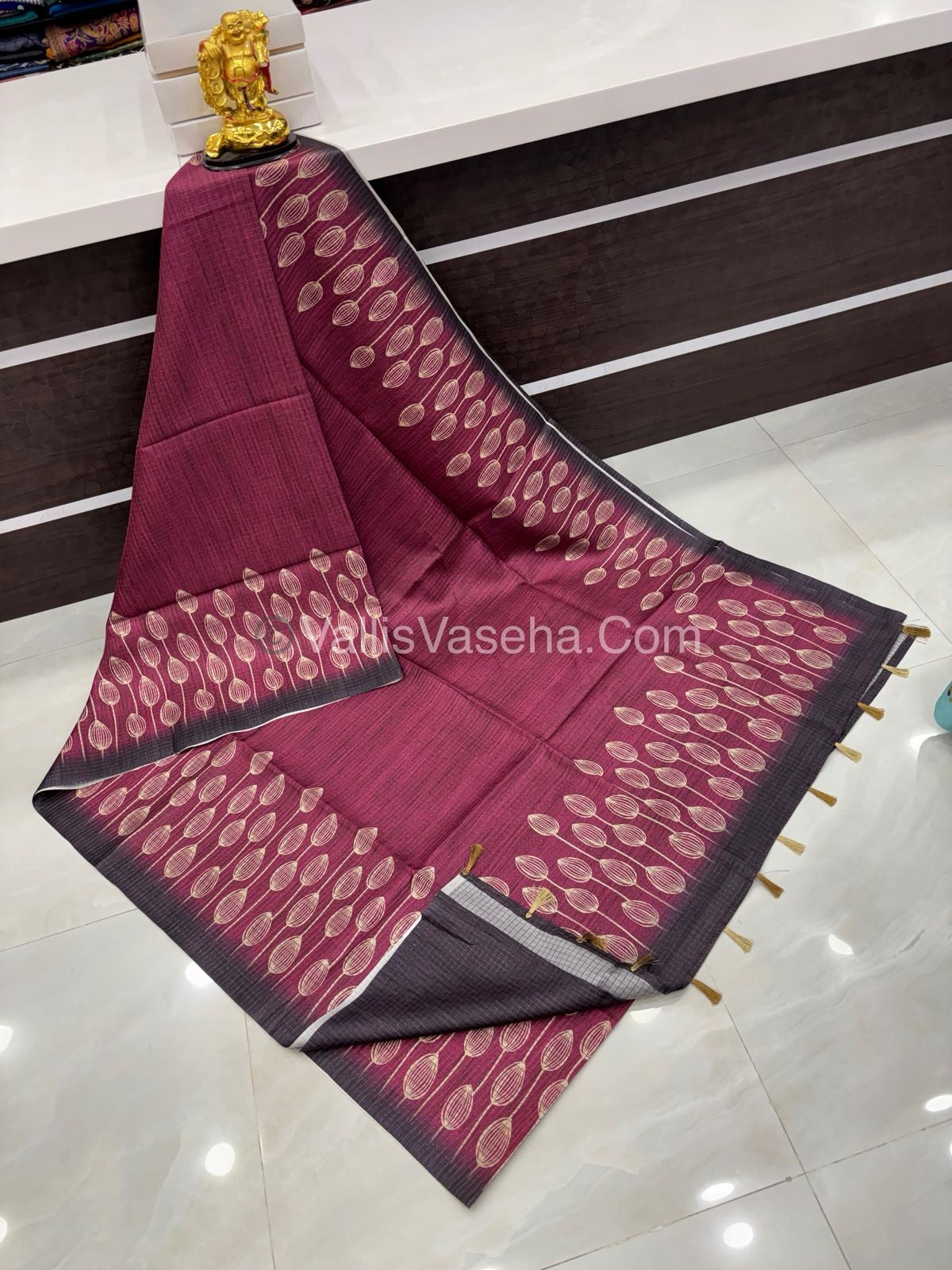 Art Tussar / Art Silk - Pink & Dark Purple - VVATS001