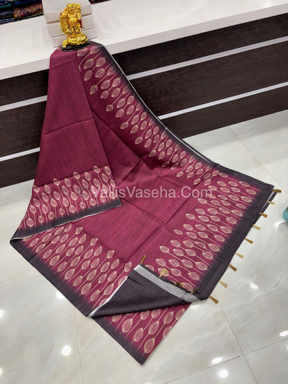 Art Tussar / Art Silk - Pink & Dark Purple - VVATS001