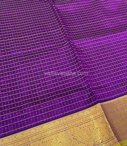 Pure Silk Cotton Saree - Blue With Yellow Shade - Lakshadeepam Design - VVPLD001