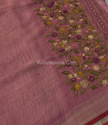 French Knot - Tissue Saree - Pink Shade - VVLFN011