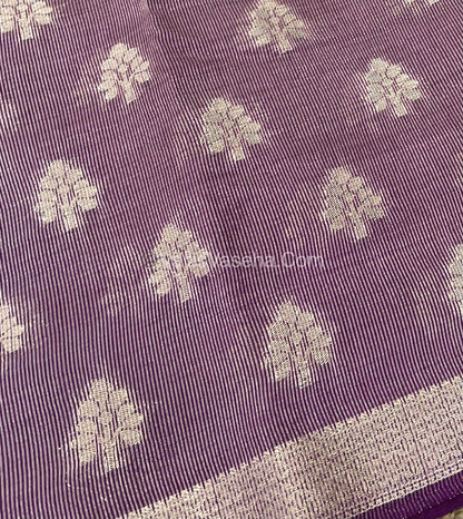 Semi Tussar Silk Saree -  Purple Shade - VVSTS009