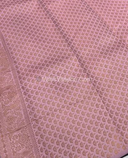 Kanchi Semi Silk - Black with Pink  - VVKSS001
