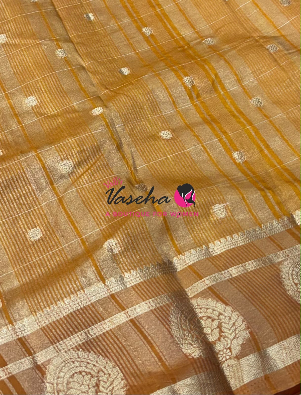 Semi Tussar Silk Saree | Orange Shade |VVSTS060