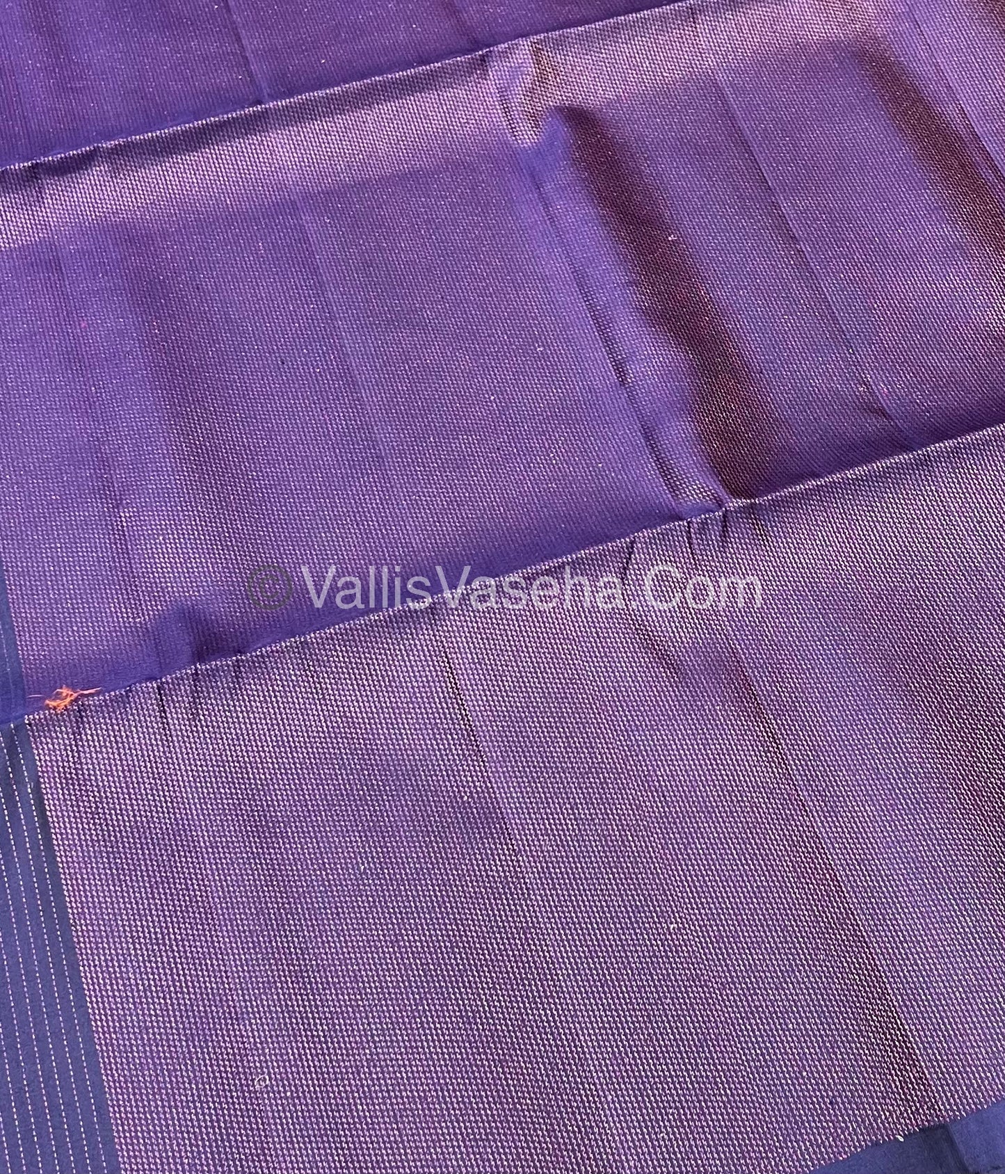 Pure Soft Silk Saree - Antique Zari - Border Less - Navy Blue - VVPSS037