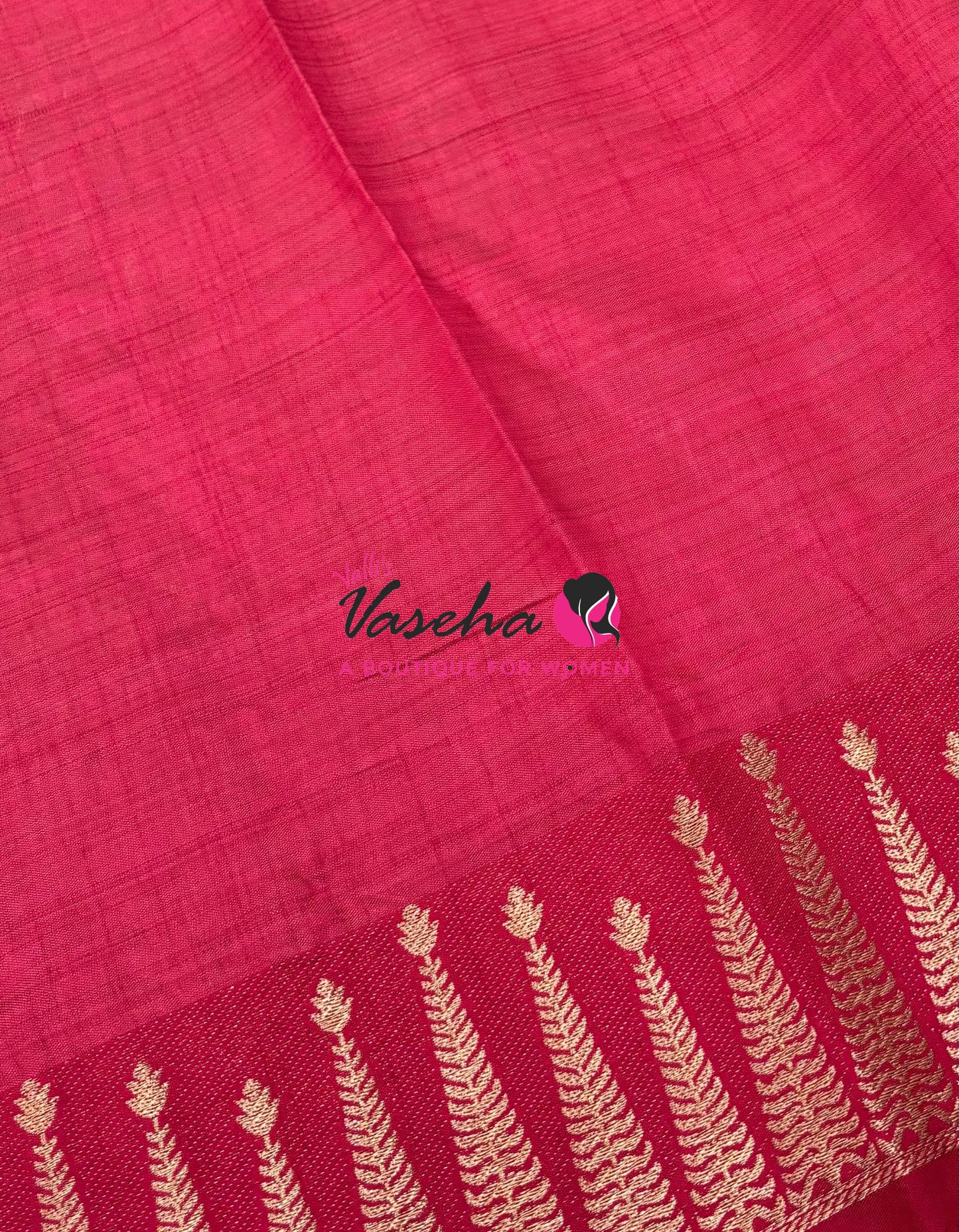 Semi Tussar Silk Saree | Pinkish Red  shade |VVSTS050