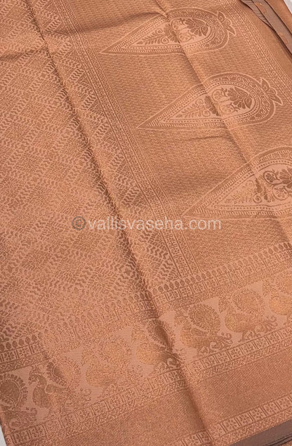 Semi Silk Saree - Kanchi Semi Silk Style - Peacock Border - VVSSS006