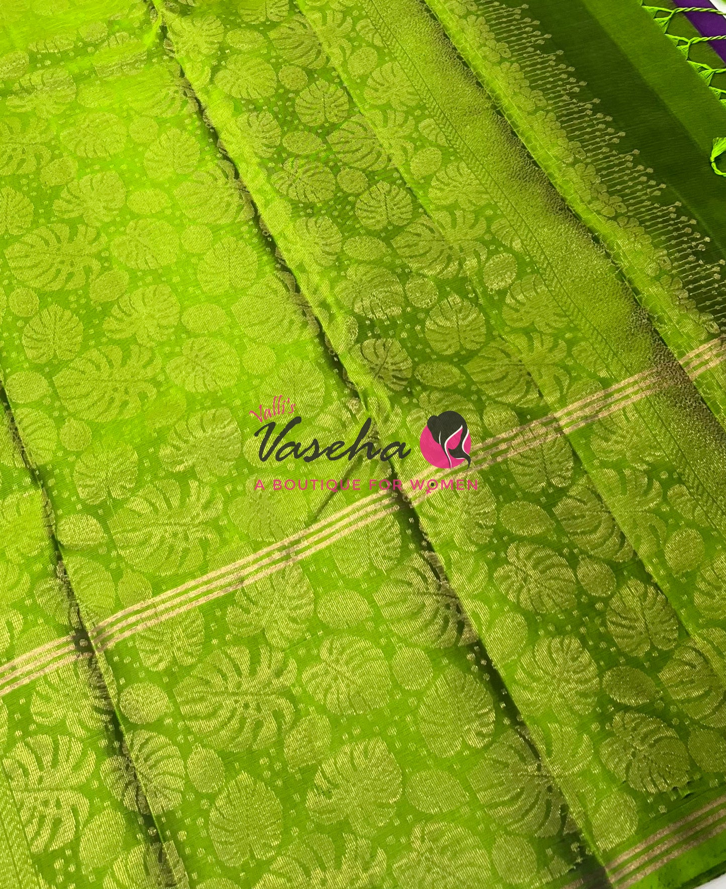 Half Mix - Pure Soft Silk Saree - Long Retta Petta Border with Butta - VVPSS084