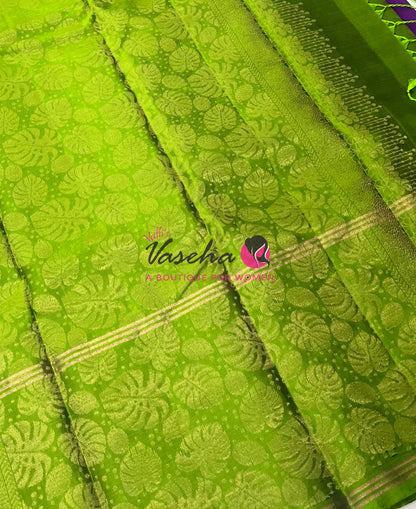Half Mix - Pure Soft Silk Saree - Long Retta Petta Border with Butta - VVPSS084