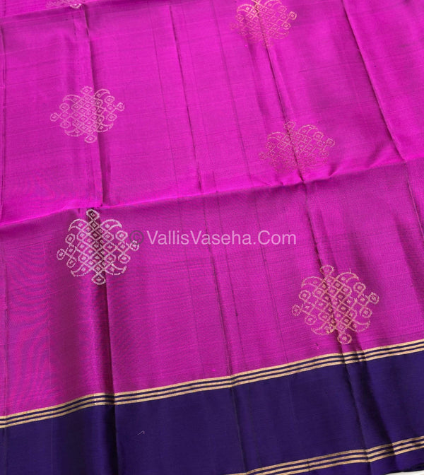 Pure Soft Silk Saree - Kolam Design Pink with purple shade - VVPSS074