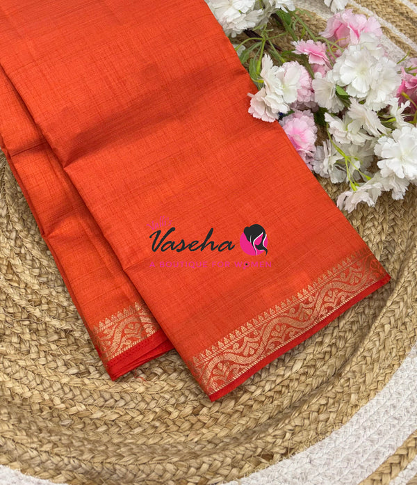 Semi Tussar Silk - Orange Shade - VVSTS070