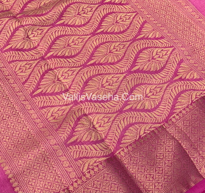 Semi Tussar Silk - Grand Pallu  - Pink Shade - VVSTS022